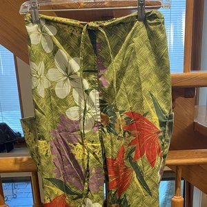 Casual floral print drawstring waist pants, Size L